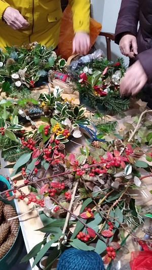 christmas wreath making